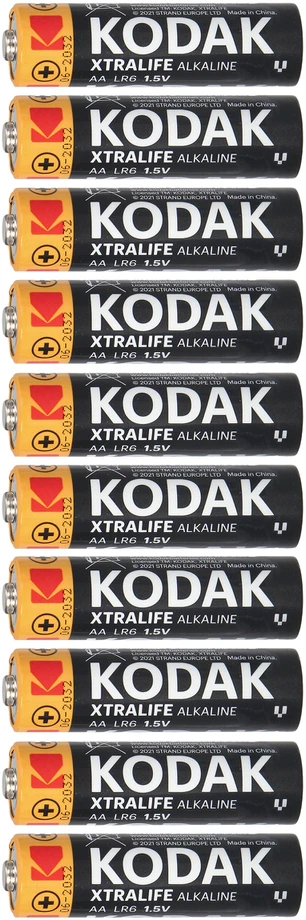 Baterie Kodak XTRALIFE šarminės AA LR6 baterijos, 5+5 vnt.
