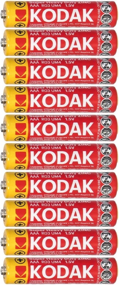 Baterie „Kodak“ ZINC itin stiprios AAA LR03 baterijos, 10 vnt.