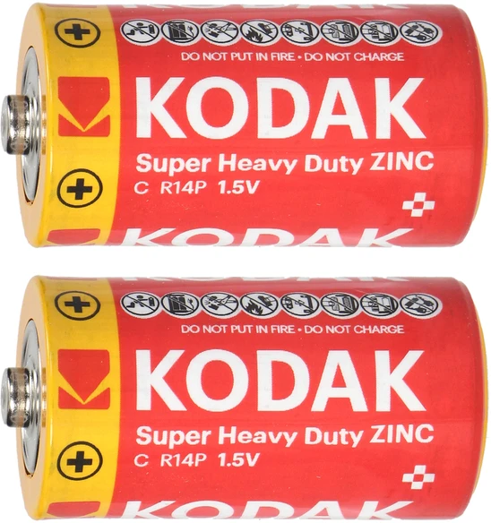 Baterie „Kodak ZINC Super Heavy Duty C LR14“ baterijos, 2 vnt. folijos