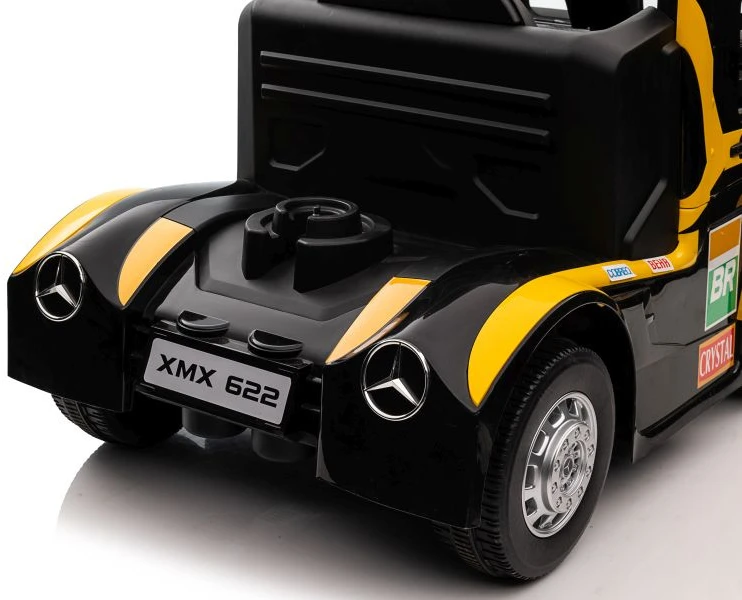 Lean Cars Vienvietis elektromobilis vaikams Mercedes-Benz Axor XMX622, geltonas