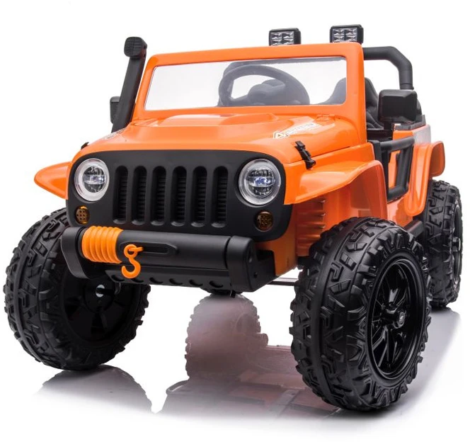 Lean Cars Akumuliatorinis dvivietis automobilis vaikams XB-1118 4x4, oranžinės spalvos