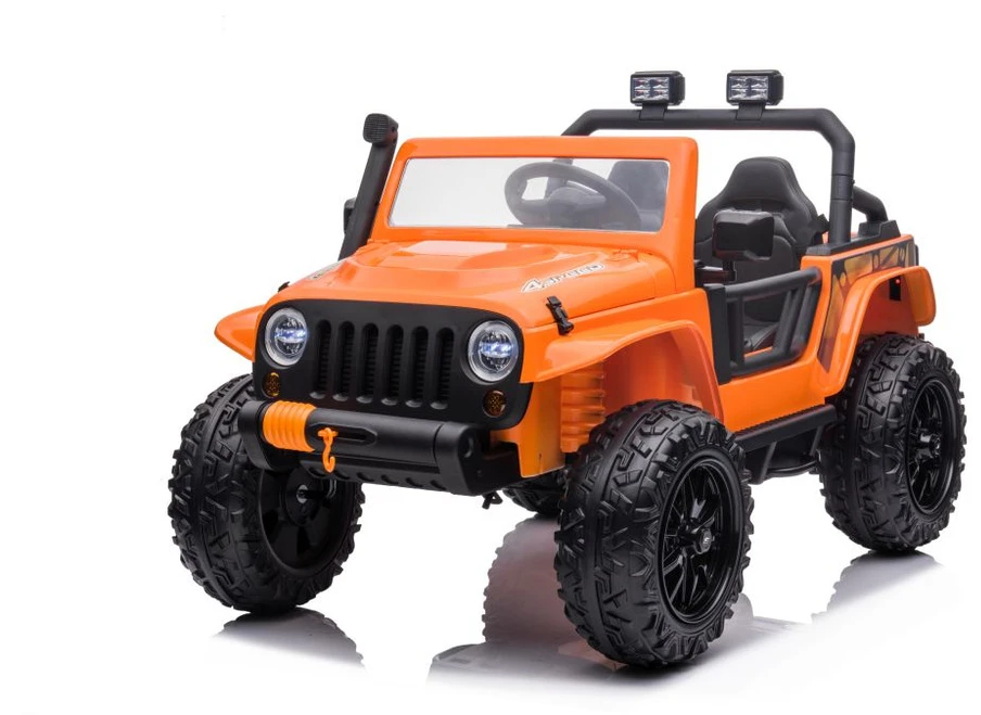 Lean Cars Akumuliatorinis dvivietis automobilis vaikams XB-1118 4x4, oranžinės spalvos