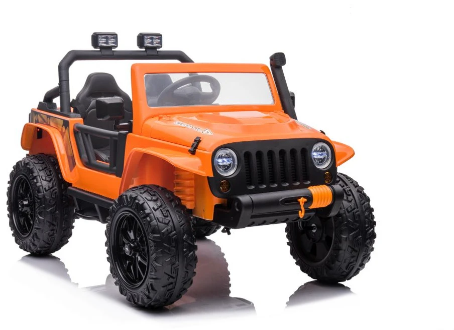 Lean Cars Akumuliatorinis dvivietis automobilis vaikams XB-1118 4x4, oranžinės spalvos