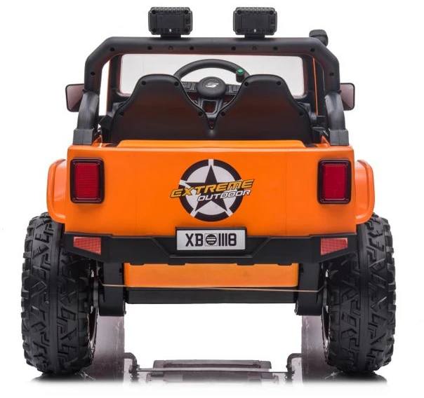 Lean Cars Akumuliatorinis dvivietis automobilis vaikams XB-1118 4x4, oranžinės spalvos