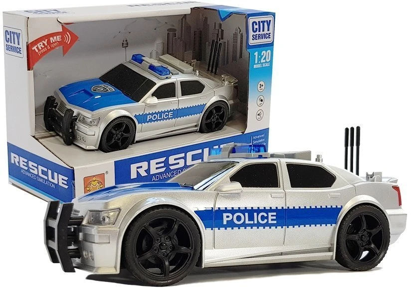 Lean Toys Policijos automobilis su šviesomis ir garsais, 1:20 mastelis