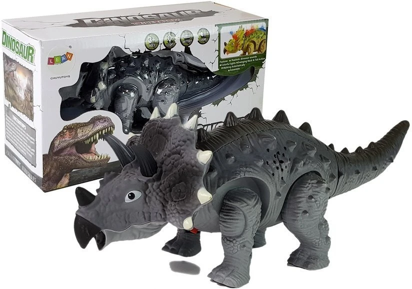 Žaislinis dinozauras Triceratops su šviesos efektais