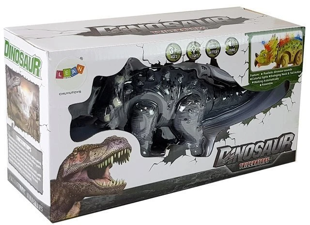 Žaislinis dinozauras Triceratops su šviesos efektais
