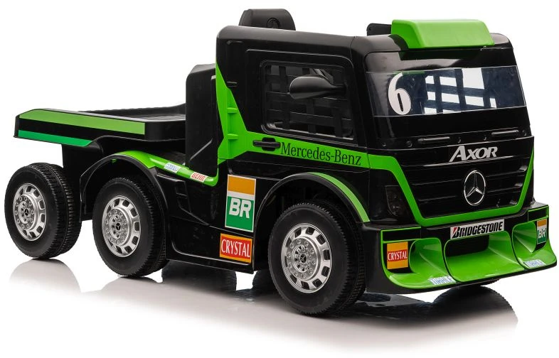 Lean Cars Vienvietis elektromobilis su priekaba Mercedes-Benz Axor XMX622, žalias