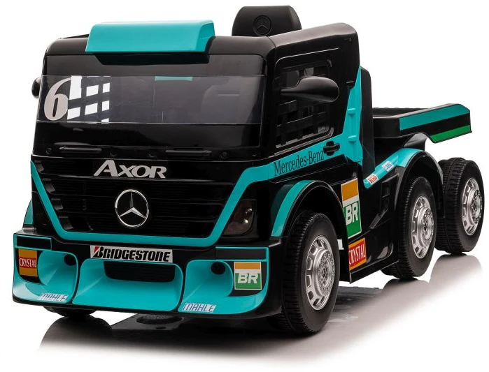 Lean Cars Vienvietis elektromobilis su priekaba Mercedes-Benz Axor XMX622, mėlynas
