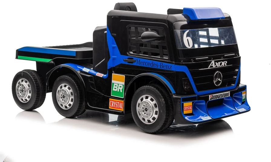 Lean Cars Vienvietis elektromobilis su priekaba Mercedes-Benz Axor XMX622, mėlynas