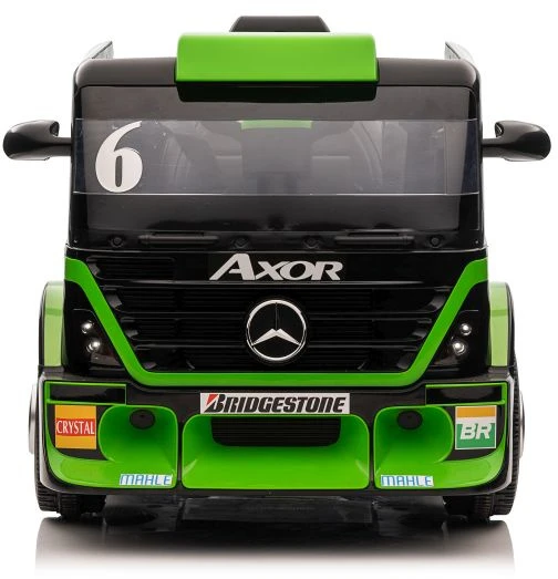 Lean Cars Vienvietis elektromobilis su priekaba Mercedes-Benz Axor XMX622, žalias