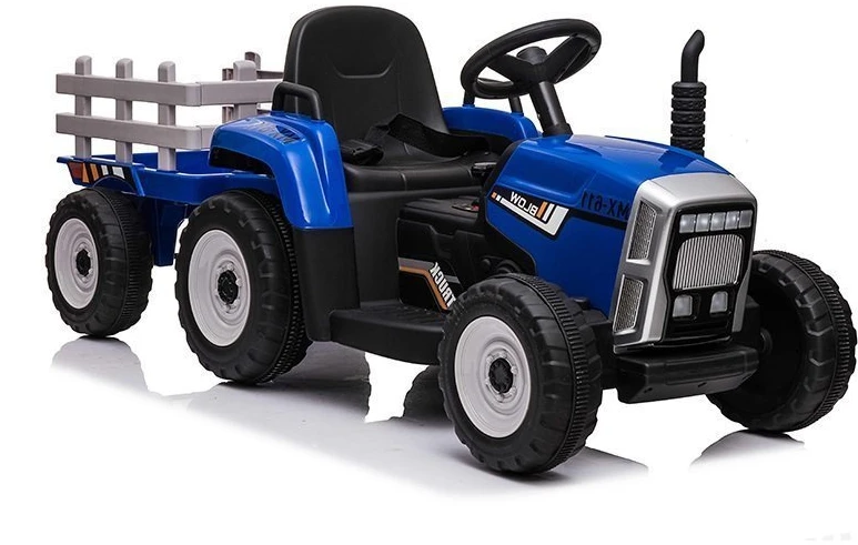 Lean Cars Elektromobilis traktorius su priekaba XMX611, mėlynas