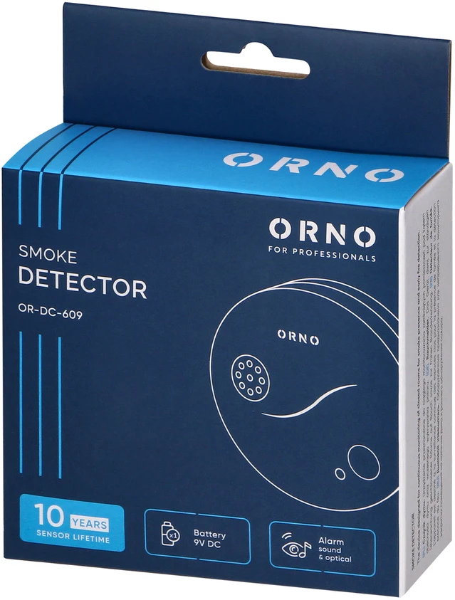 ORNO OR-DC-609 dūmų detektorius su baterijomis