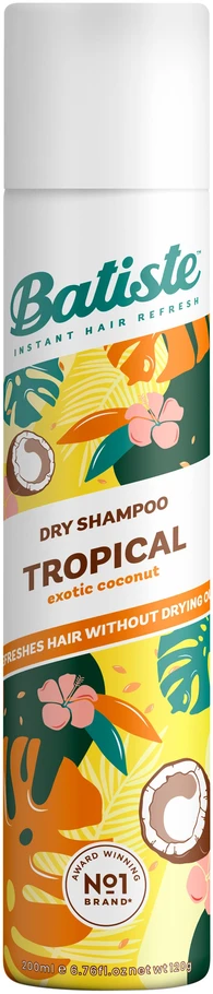 Sausas šampūnas plaukams Batiste Coconut &amp; Exotic Tropical Sausas šampūnas 200ml