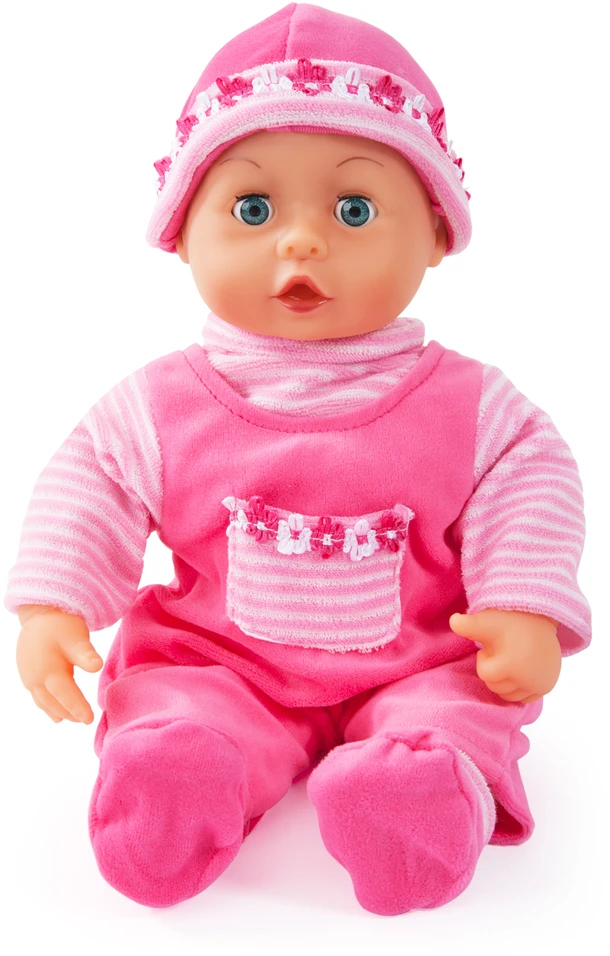 Bayer Design Bayer - Lėlė - Pirmieji žodžiai kūdikiui - Rožinė 38 cm (93825AA)