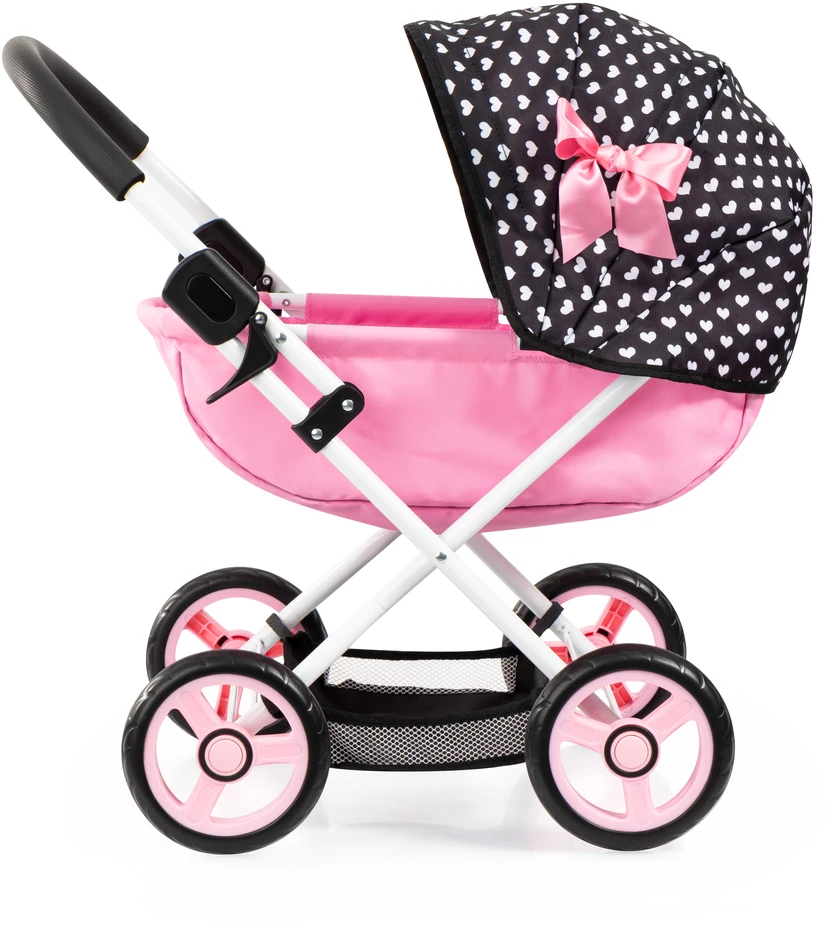 Bayer Design Bayer - Lėlių vežimėlis Cosy - Juodas/Rožinis (12760AA)