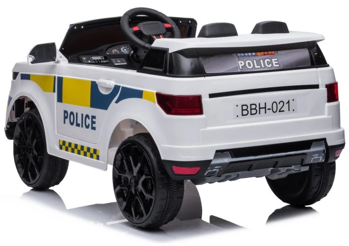 Lean Cars Vienvietis policijos elektromobilis BBH-021, baltas