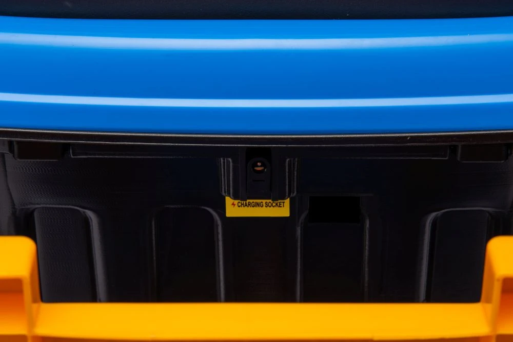 Lean Cars Vienvietis elektrinis traktorius su priekaba vaikams BBH-030, mėlynas