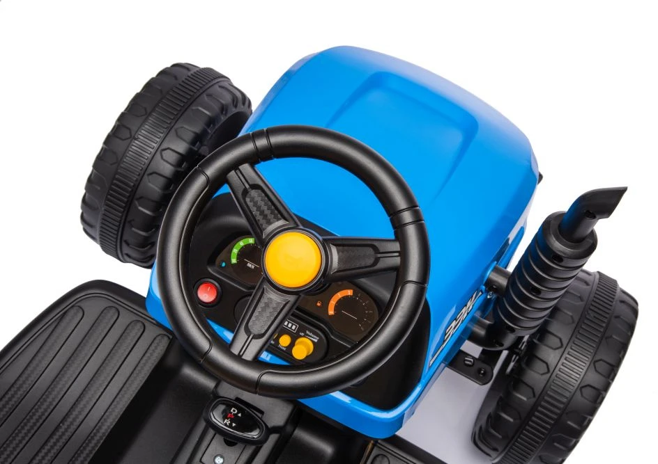 Lean Cars Vienvietis elektrinis traktorius su priekaba vaikams BBH-030, mėlynas