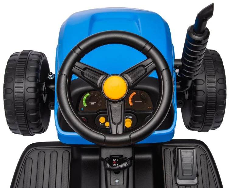 Lean Cars Vienvietis elektrinis traktorius su priekaba vaikams BBH-030, mėlynas
