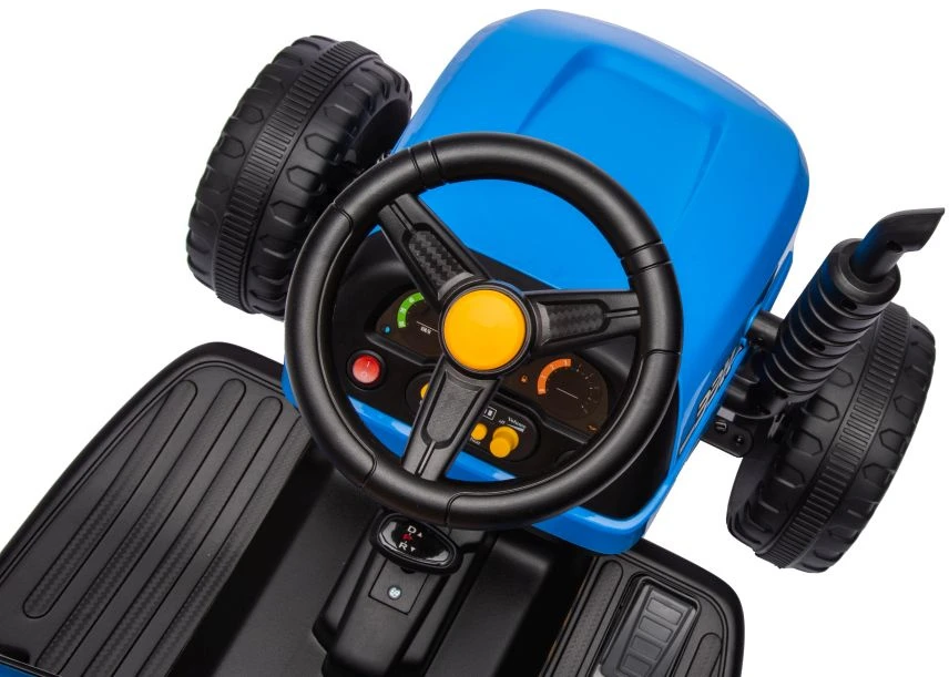 Lean Cars Vienvietis elektrinis traktorius su priekaba vaikams BBH-030, mėlynas
