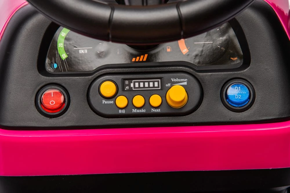 Lean Cars Vienvietis elektrinis traktorius su priekaba vaikams BBH-030, rožinis