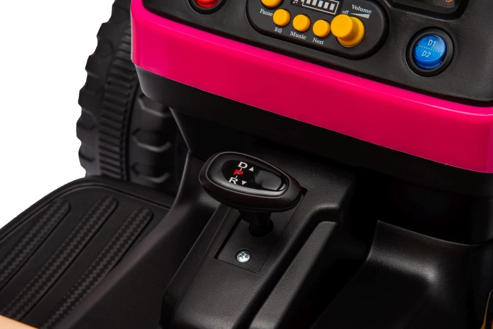Lean Cars Vienvietis elektrinis traktorius su priekaba vaikams BBH-030, rožinis