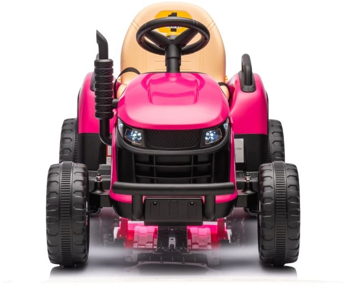 Lean Cars Vienvietis elektrinis traktorius su priekaba vaikams BBH-030, rožinis
