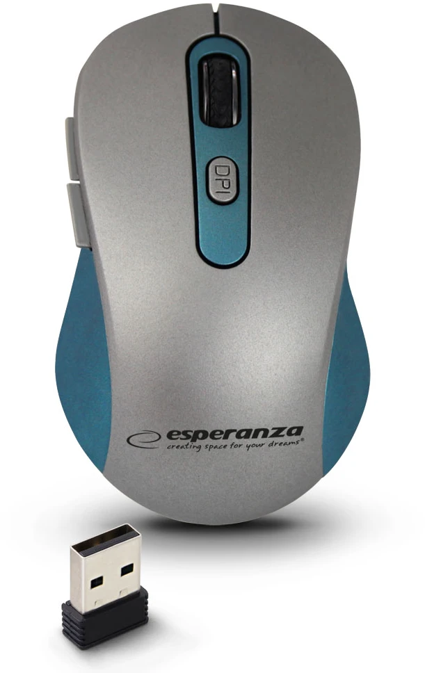 Belaidė pelė „Esperanza EM131B“, 2,4 GHz, 6D, optinė, USB, „Adara“, mėlyna