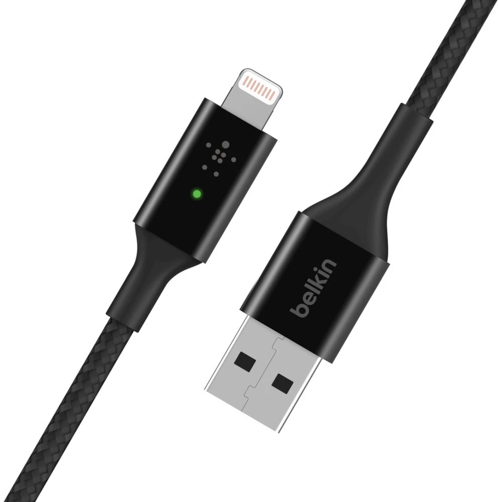 „Belkin“ išmanusis LED USB-A į „Lightning“ laidas, juodas
