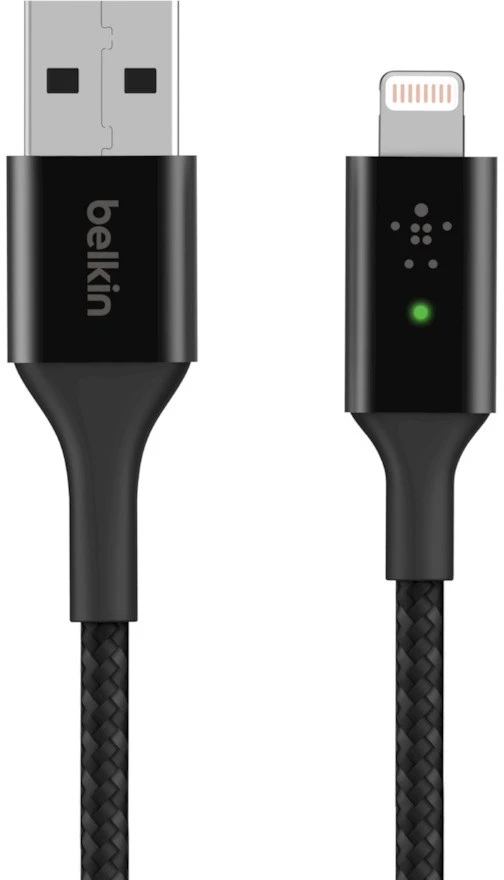 „Belkin“ išmanusis LED USB-A į „Lightning“ laidas, juodas