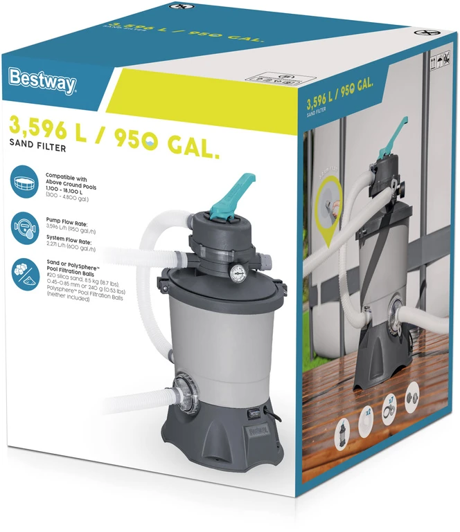 „Bestway“ smėlio baseino siurblys 3596 l/h, skirtas filtravimo rutuliams 58515