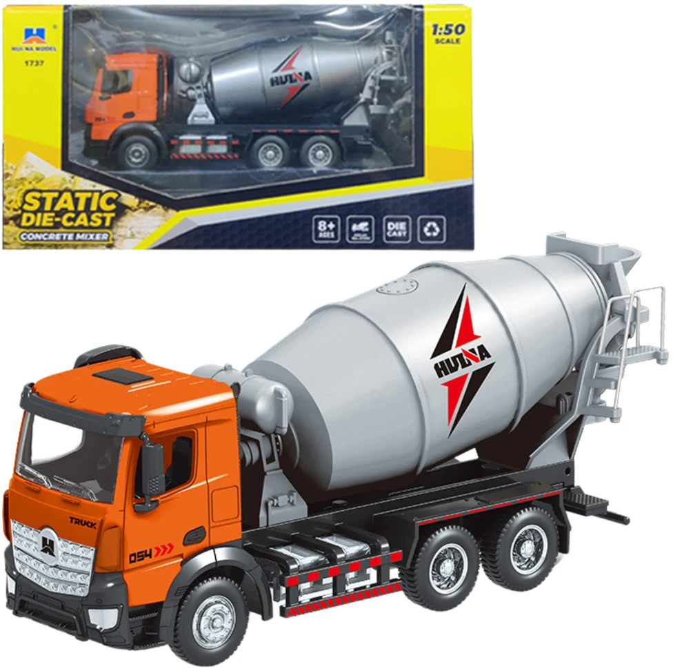 Lean Toys Oranžinis Betono maišyklė HUINA Oranžinis 1:50