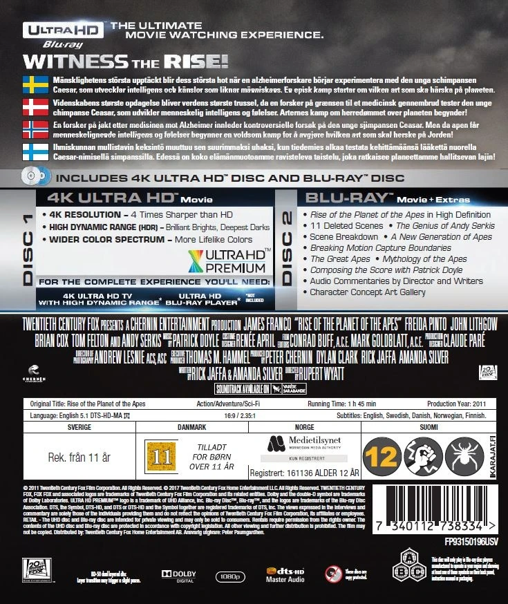 Beždžionių planetos iškilimas (4K UHD ir „Blu-ray“)