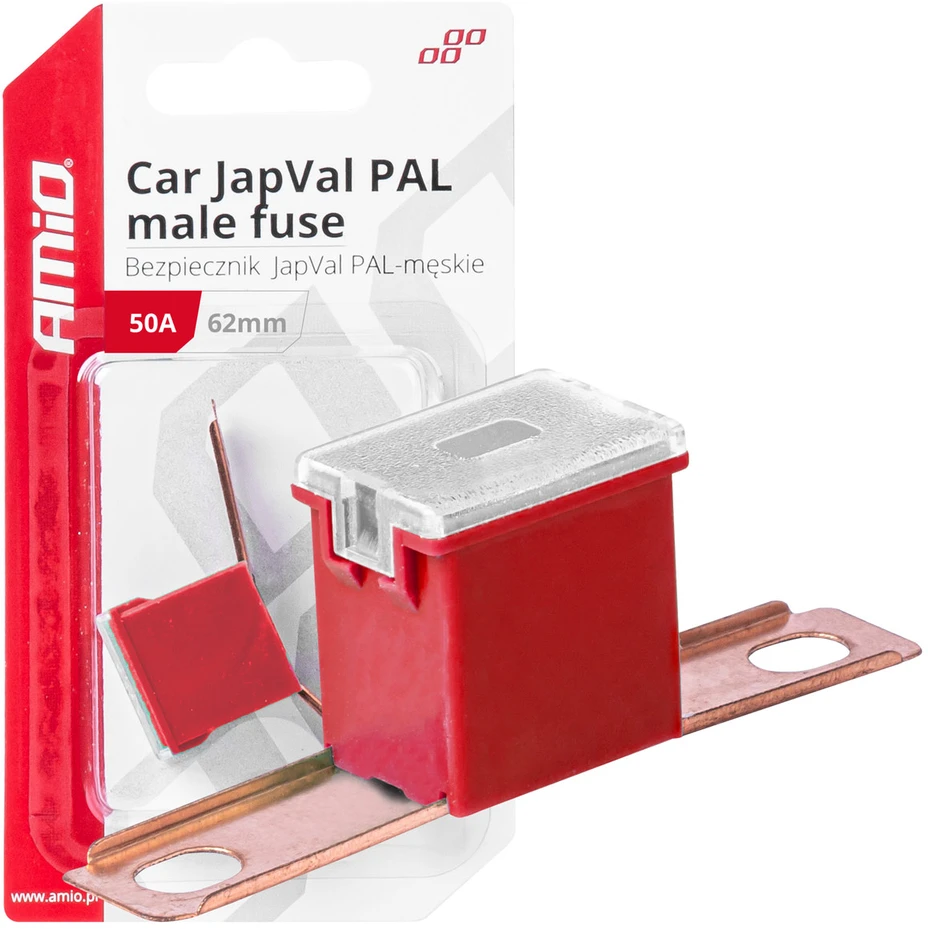 „Japval PAL“ automobilio saugiklis, vyriškas, 62 mm, 50 A, amio-03429