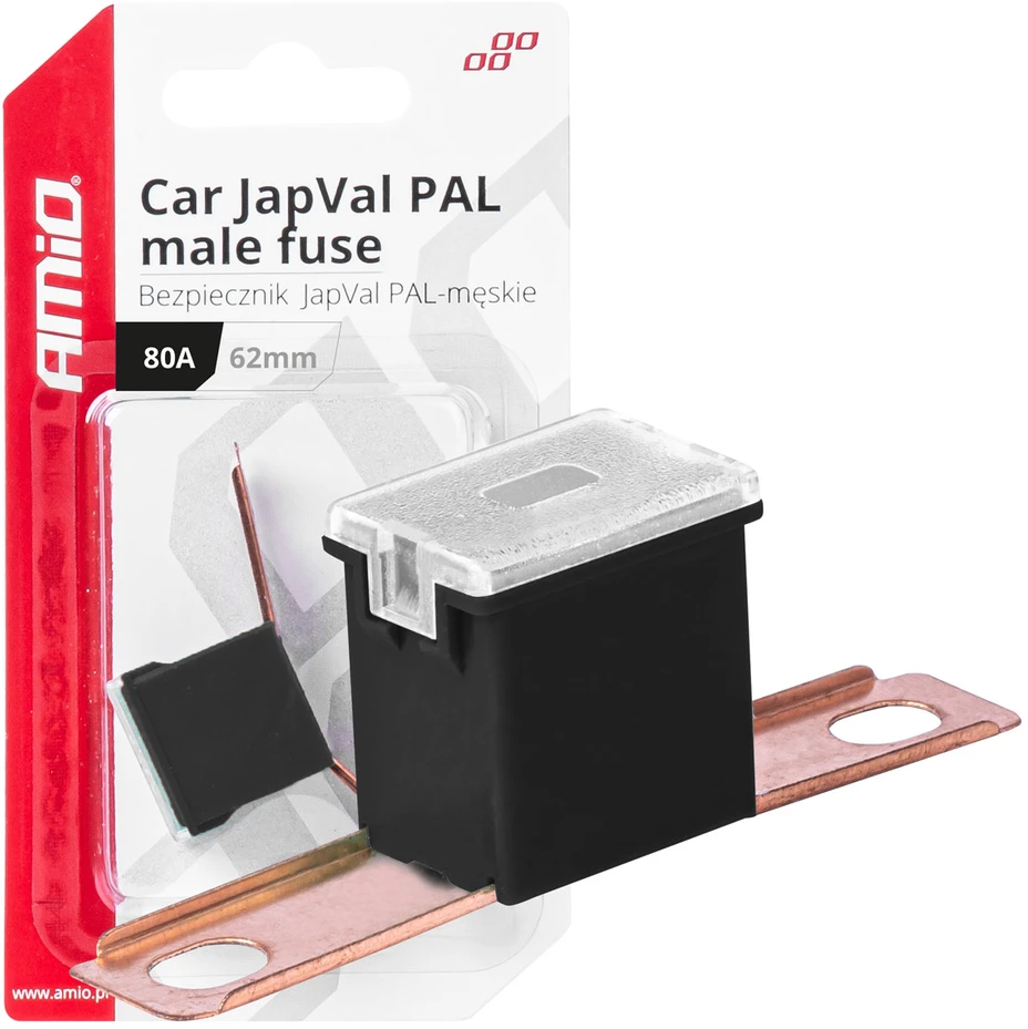 Japval PAL vyriškas automobilio saugiklis 62 mm 80 A amio-03432