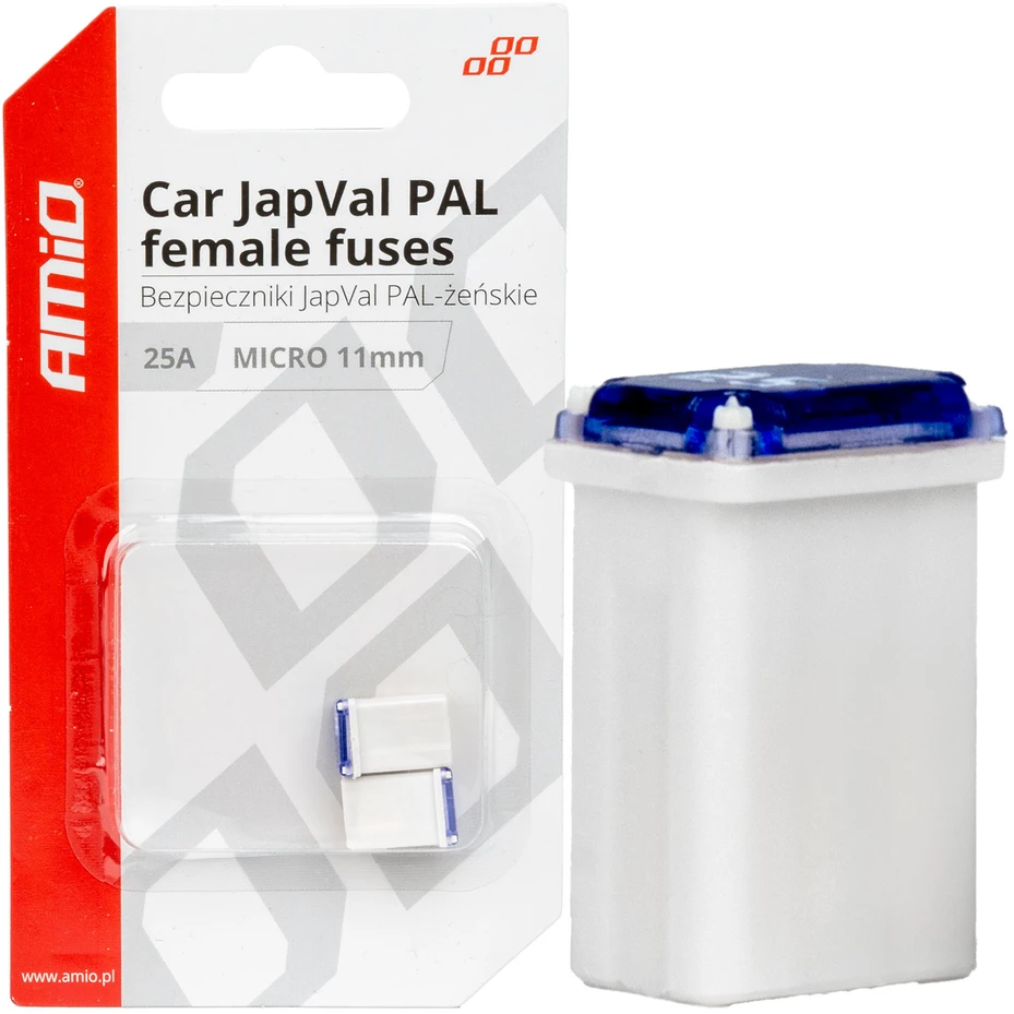 Japval PAL automobilio saugikliai, moteriški, 2 vnt., 25A, amio-03459