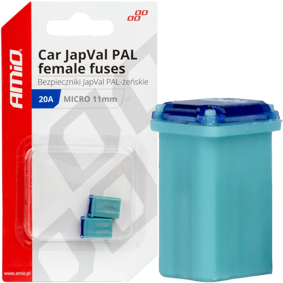 Japval PAL automobilio saugikliai, moteriški, 2 vnt., 20A, amio-03458