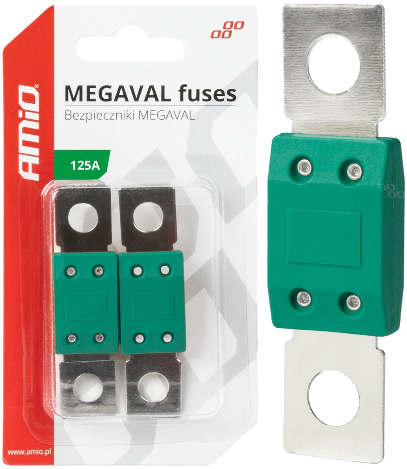 „Megaval MTA“ automobilio saugikliai, 2 vnt., 125A, amio-03464