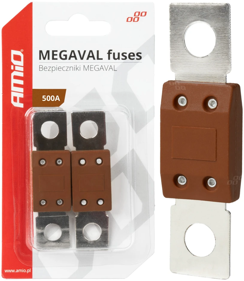 „Megaval MTA“ automobilio saugikliai, 2 vnt., 500 A, amio-03472