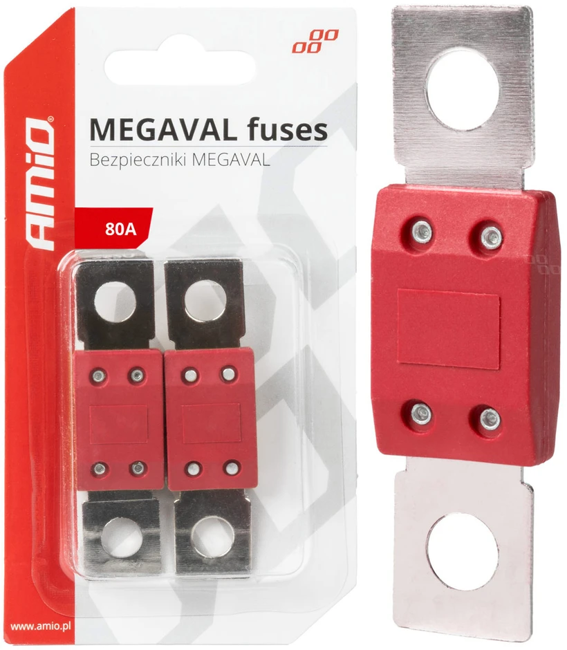 „Megaval MTA“ automobilio saugikliai, 2 vnt., 80A, amio-03462