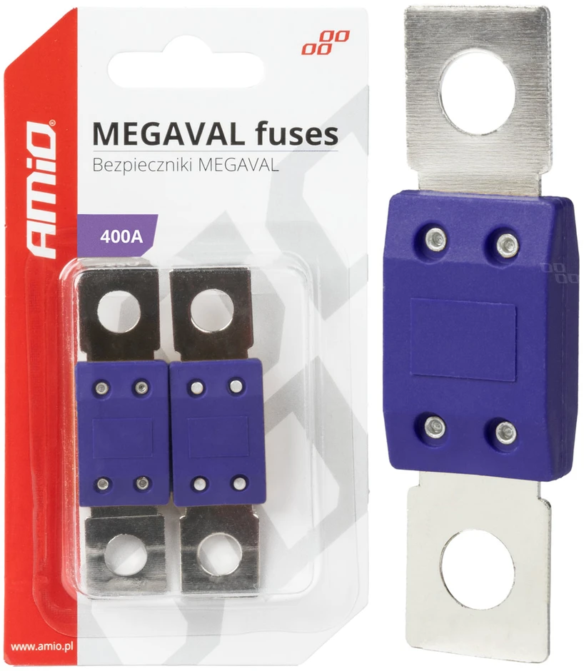 „Megaval MTA“ automobilio saugikliai, 2 vnt., 400 A, amio-03471