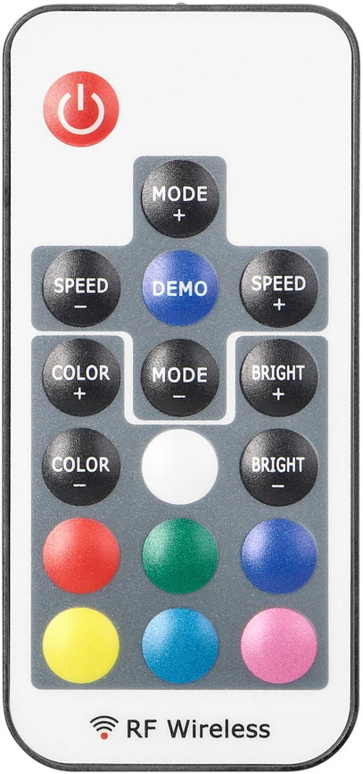 Orno Bezprzewodowy Belaidis RGB LED juostos valdiklis su nuotolinio valdymo pultu, 17 mygtukų, 12V, 6A, 72W