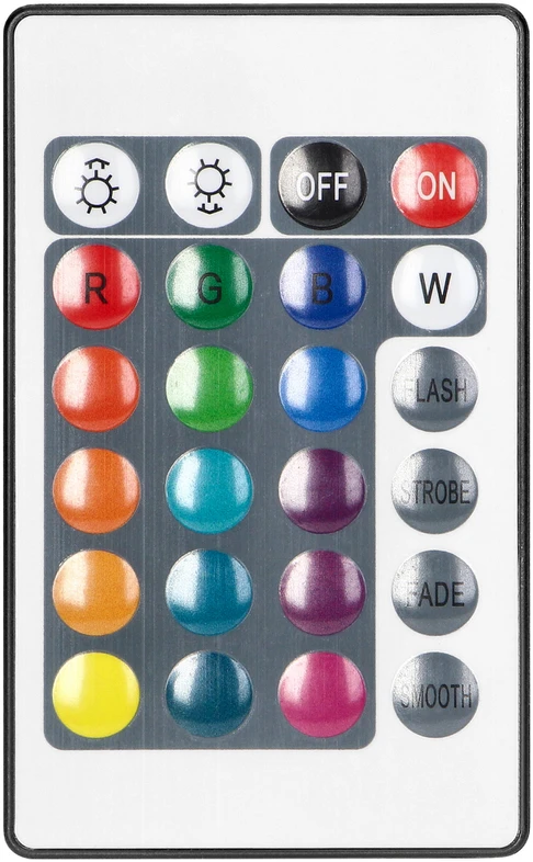 Orno Bezprzewodowy Belaidis RGB LED juostų valdiklis su nuotolinio valdymo pultu, 24 mygtukai, 12V, 6A, 72W