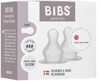 Badabulle BIBS silikoniniai buteliuko žindukai, 2 vnt., Fast flow