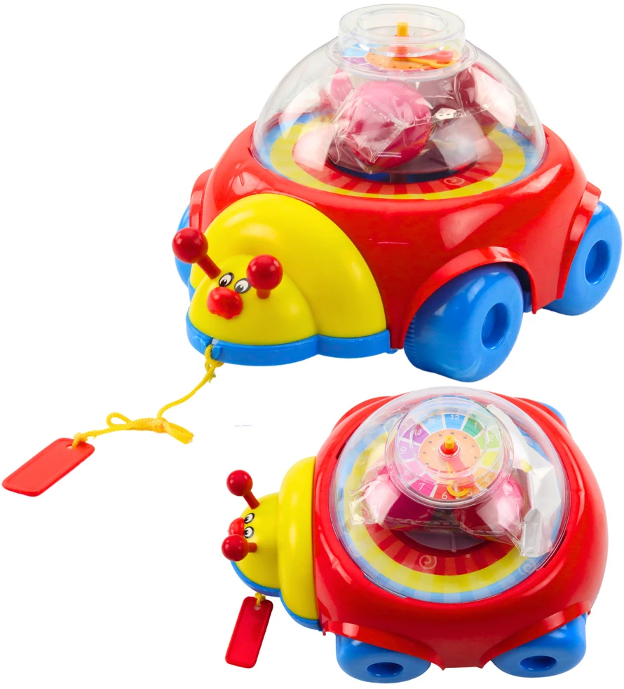 Lean Toys Vikšrinė Boružėlė Traukinukas Su Rutuliais Ir Laikrodžiu
