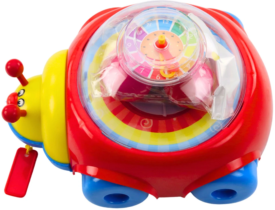 Lean Toys Vikšrinė Boružėlė Traukinukas Su Rutuliais Ir Laikrodžiu