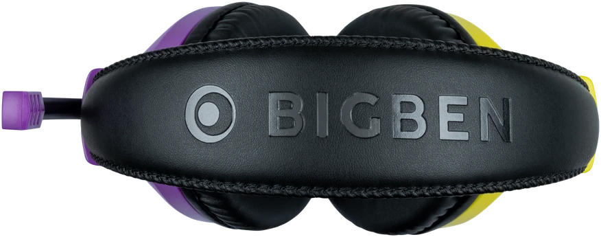 Big Ben „BigBen“ interaktyvios stereo žaidimų ausinės V1 – violetinė + geltona (jungiklis)