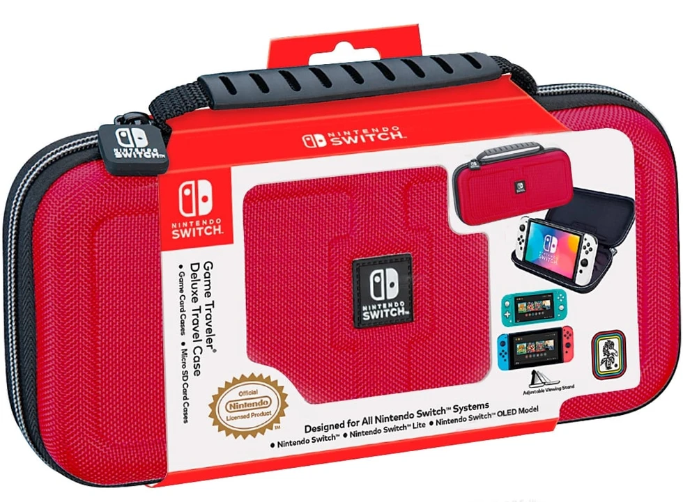 Big Ben Oficialus „Bigben Nintendo Switch Interactive“ prabangus kelioninis dėklas – raudonas