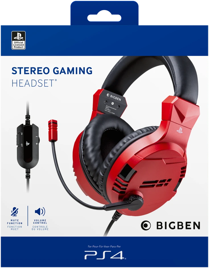 Big Ben BIGBEN V3 laidinės ausinės PS5/PS4 (raudona) | 3.5mm